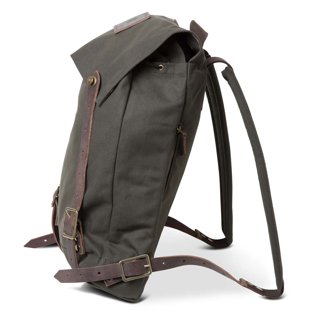 Canvas Rucksack mit Laptopfach  oliv