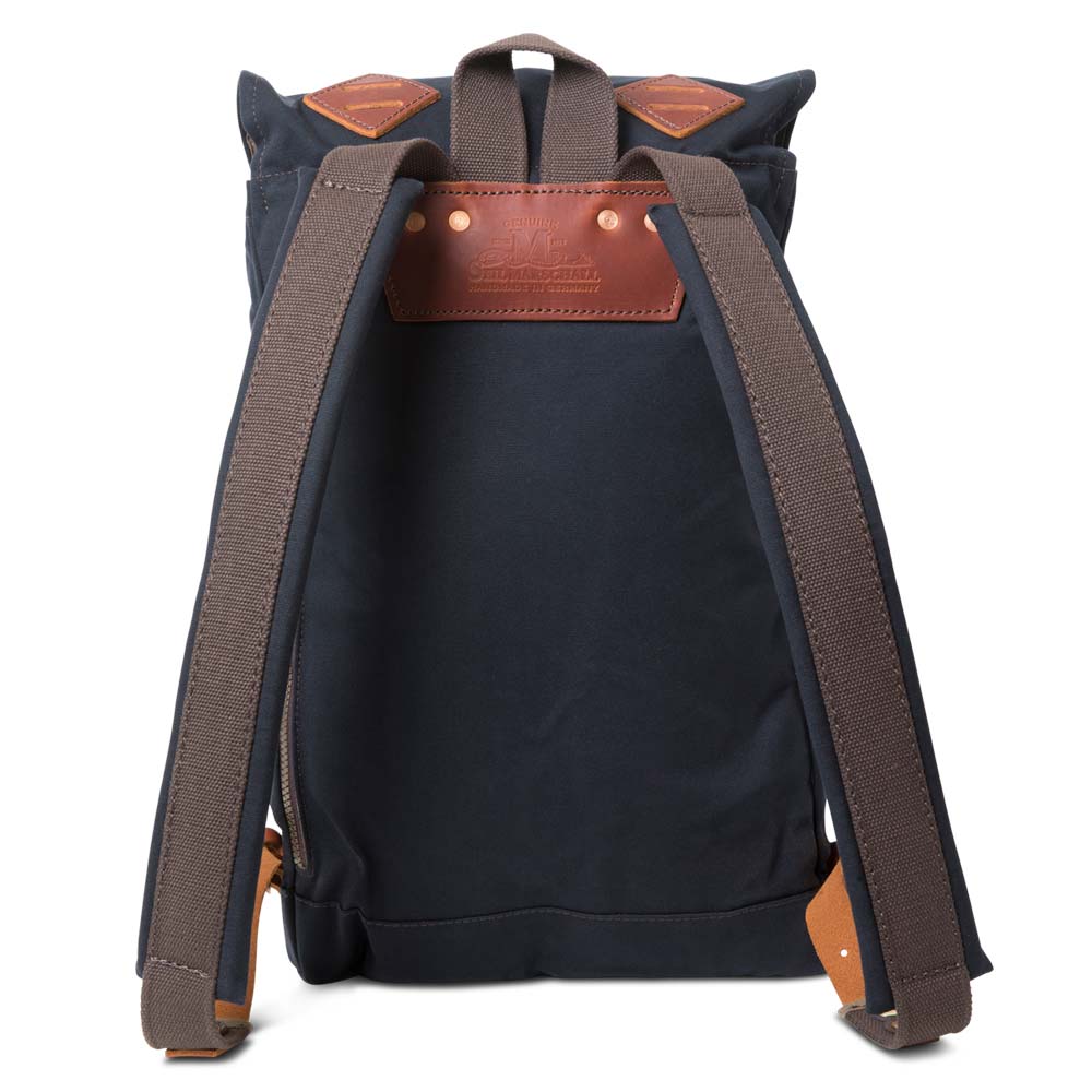 Canvas Rucksack mit Laptopfach  schwarz