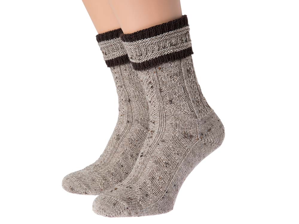 GOISER Trachtensocke mit Umschlag meliert  braunmeliert