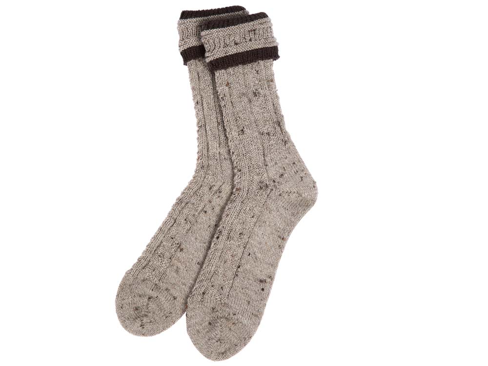 GOISER Trachtensocke mit Umschlag meliert  braunmeliert