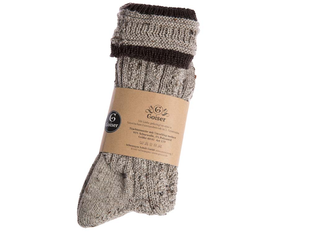 GOISER Trachtensocke mit Umschlag meliert  braunmeliert