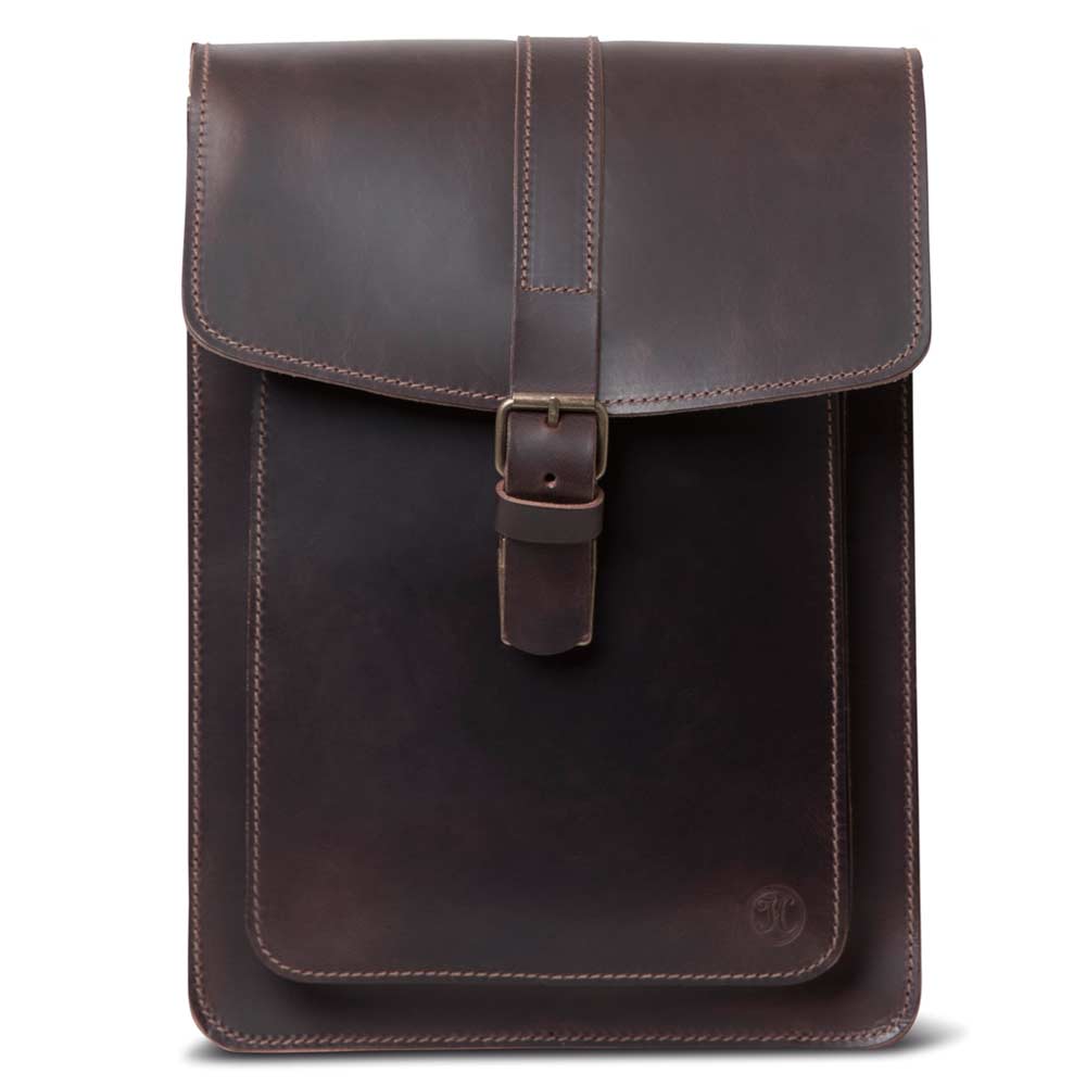 LEON Umhängetasche Rindleder vegetabil  braun