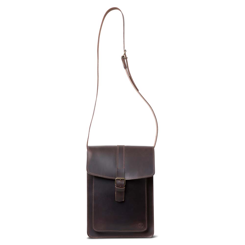 LEON Umhängetasche Rindleder vegetabil  braun